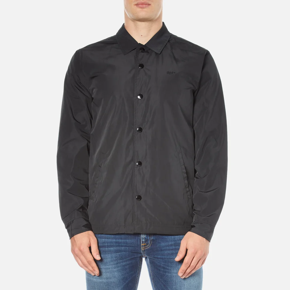 OBEY Clothing Men's Baker Graphite Coach Jacket - Black Image 1