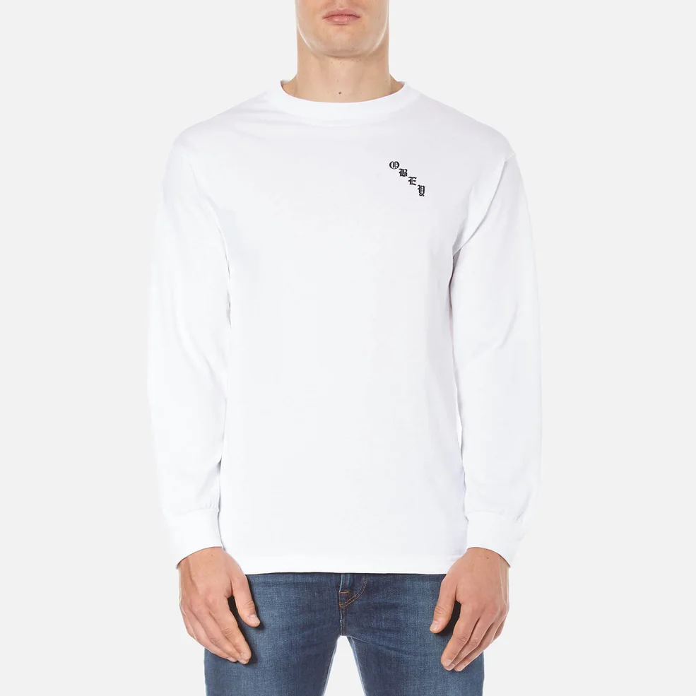OBEY Clothing Men's Spider Rose Long Sleeve T-Shirt - White Image 1