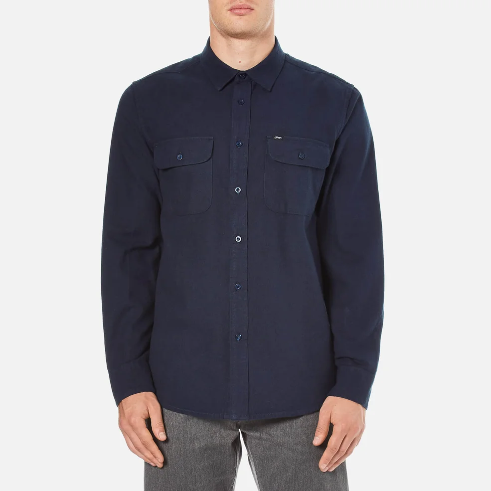 OBEY Clothing Men's Gunner Woven Flannel Shirt - Navy Image 1