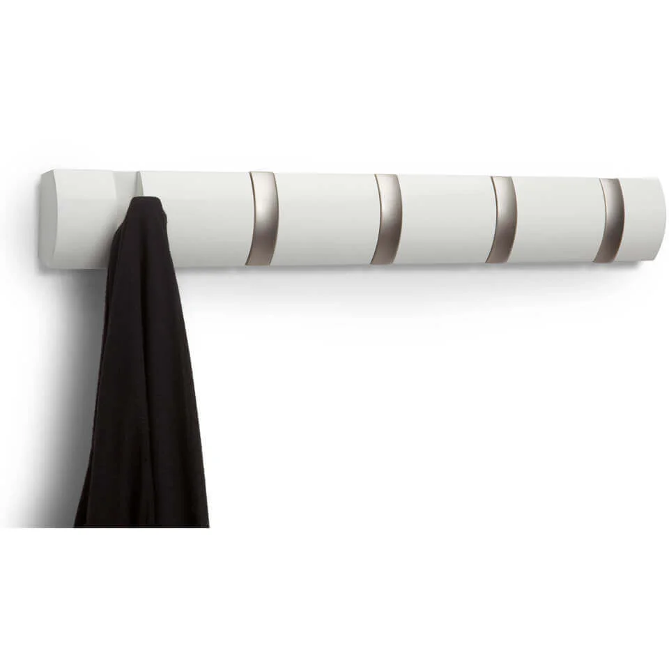Umbra Flip 5 Coat Hooks - White Image 1