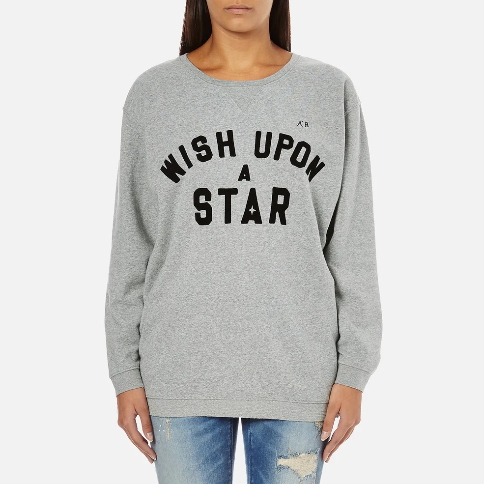 Maison Scotch Women's Wish Upon A Star Boxy Fit Sweatshirt - Grey Image 1