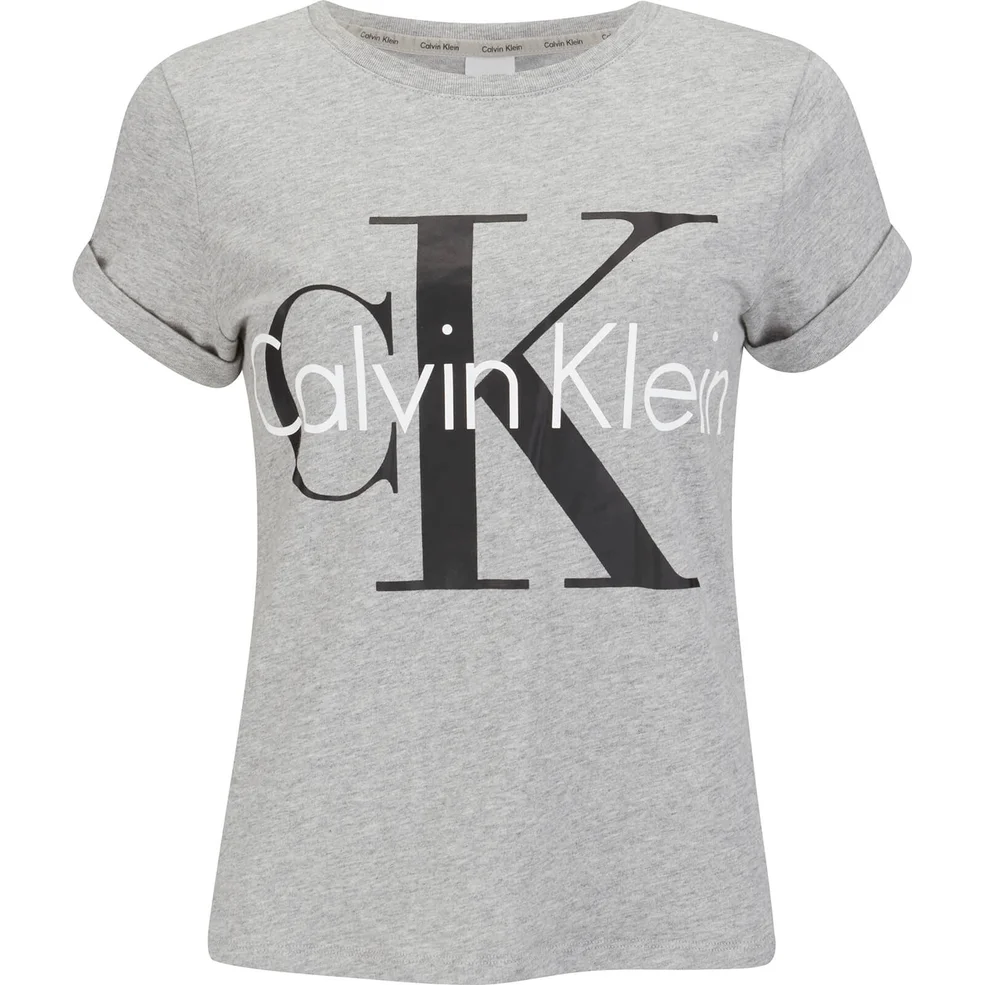 Calvin Klein Women's Logo Short Sleeve Crew Neck T-Shirt - Grey Heather Image 1