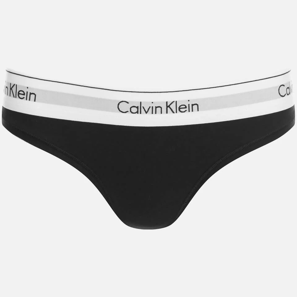Calvin Klein Women's Modern Cotton Thong - Black Image 1