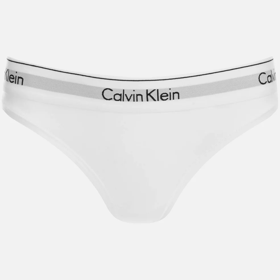Calvin Klein Women's Modern Cotton Thong - White Image 1