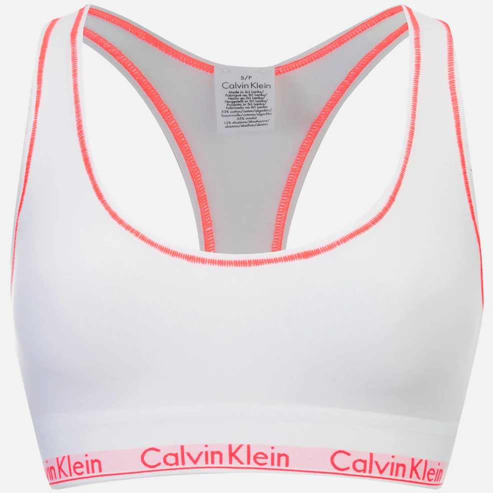 Calvin Klein Women's Modern Cotton Bralette - White/Bright Nectar Image 1