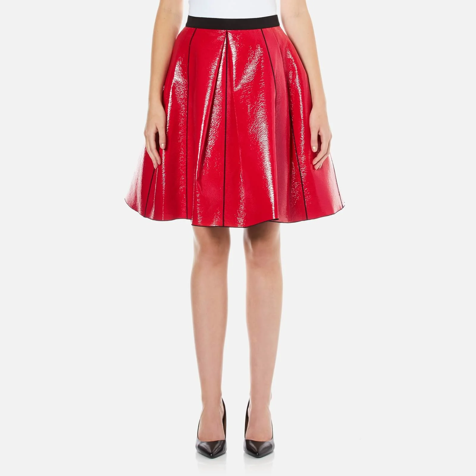 Marc Jacobs Women's Pleather Skirt with Elastic Waist - Red Image 1