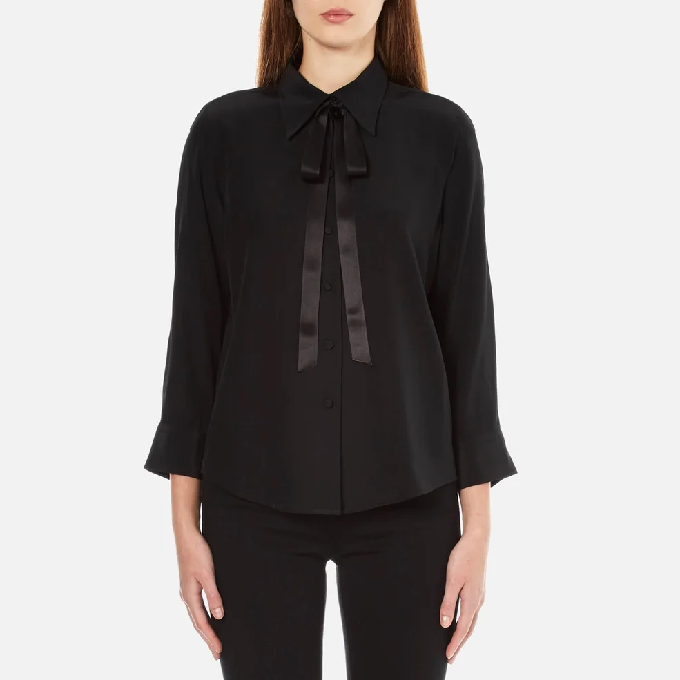 Marc Jacobs Women's Button Down Shirt with Tie - Black Image 1