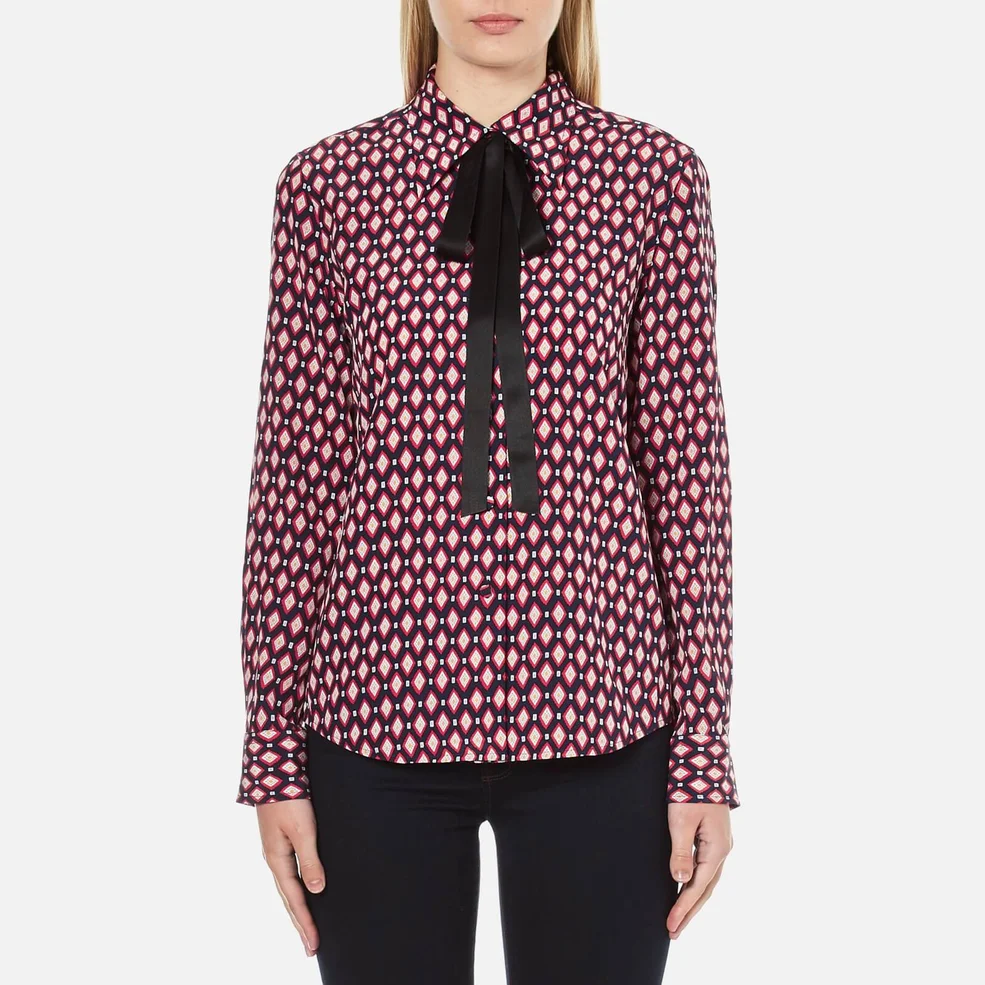 Marc Jacobs Women's Button Down Shirt with Tie - Multi Image 1