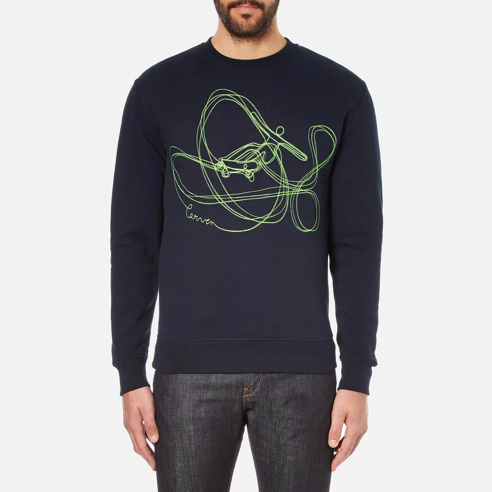 Carven Men's Neon Print Sweatshirt - Marine Image 1