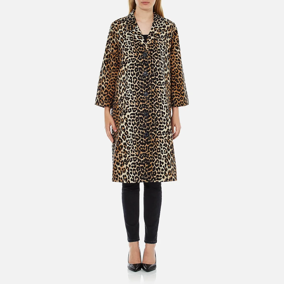 Ganni Women's Yoshe Coat - Leopard Image 1
