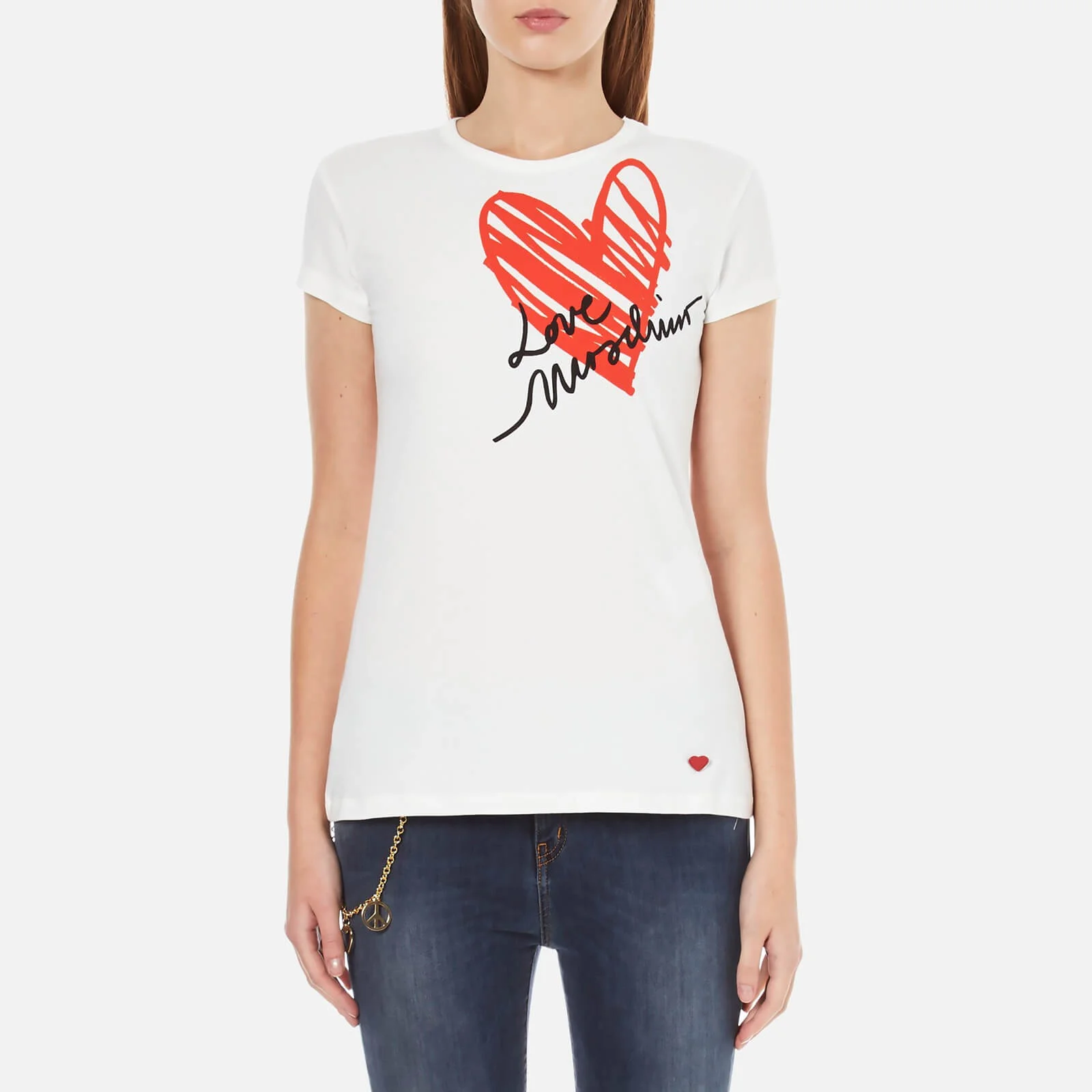 Love Moschino Women's Heart T-Shirt - White Image 1