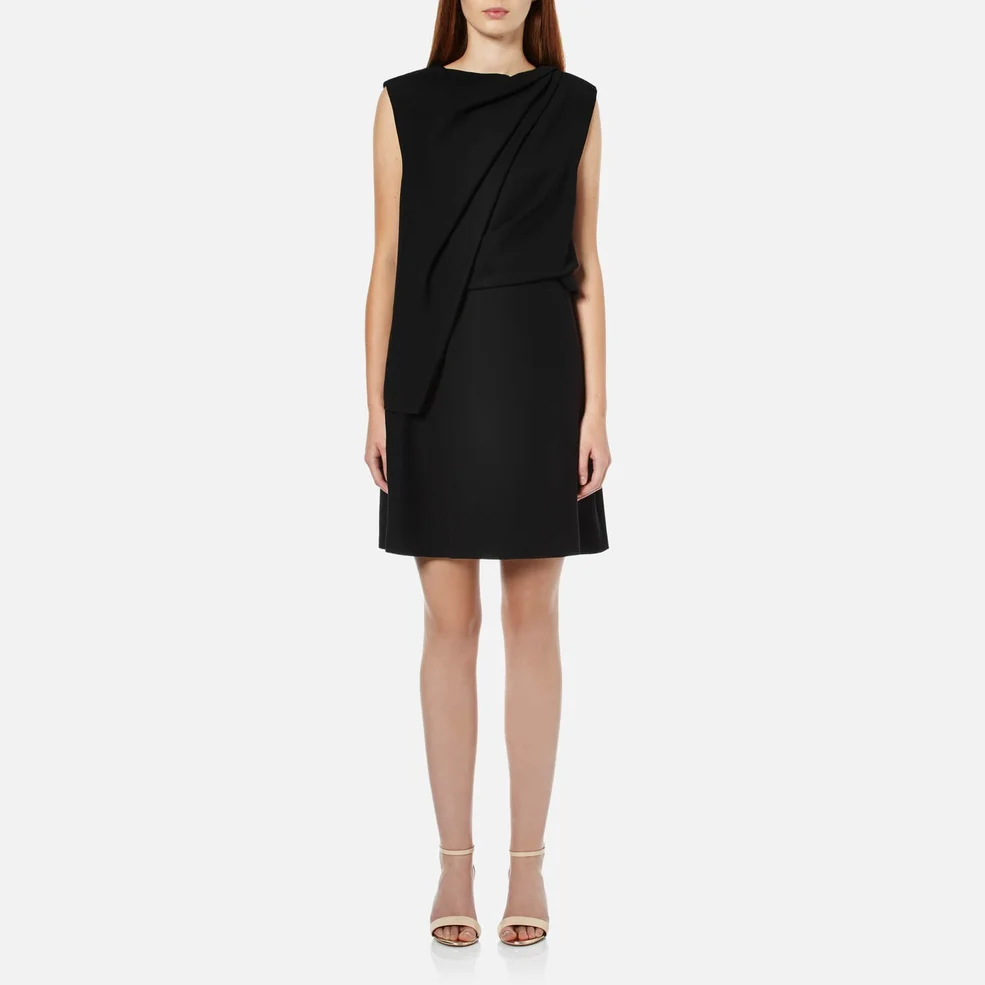 McQ Alexander McQueen Women's Shawl Drape Mini Dress - Black Image 1