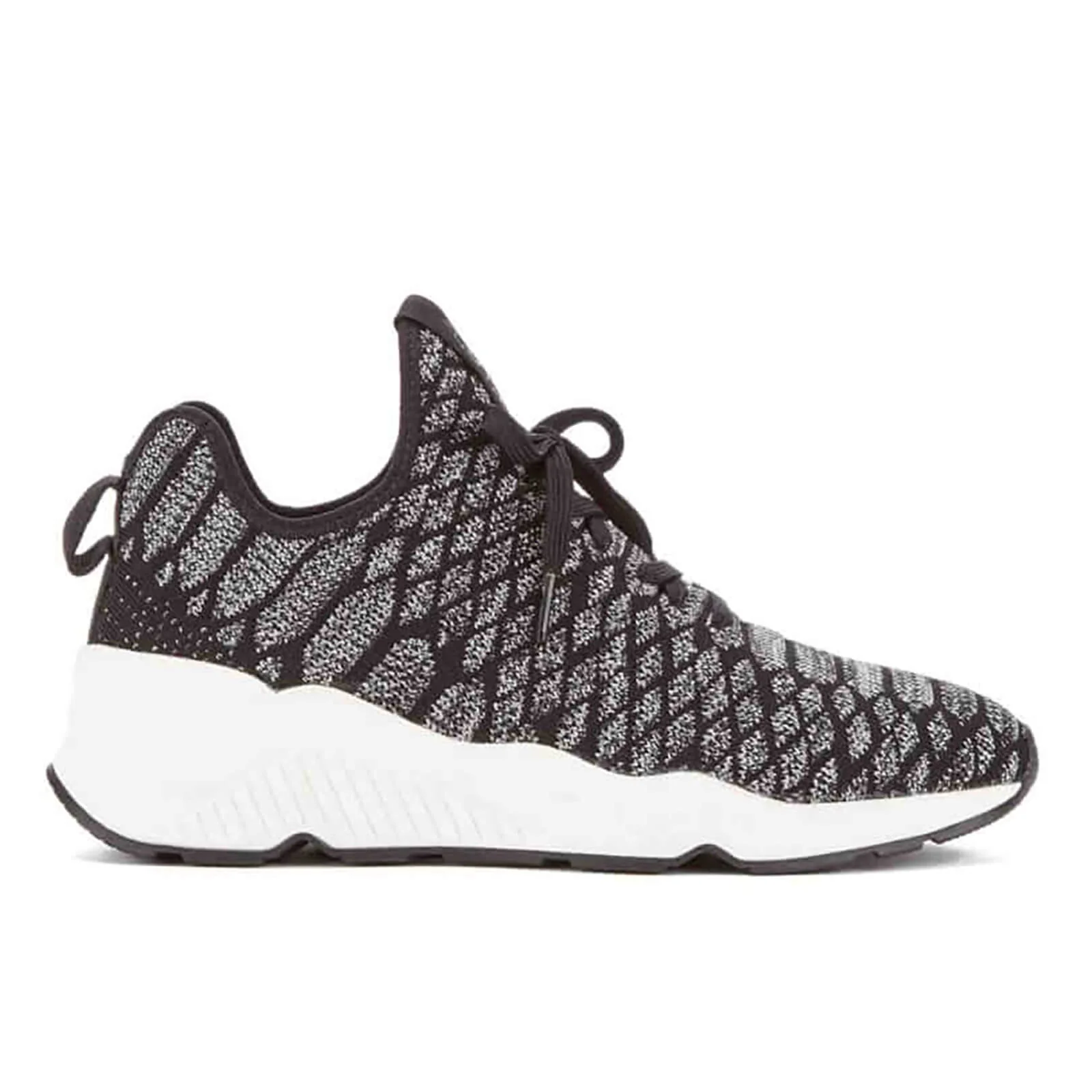 Ash Women's Magma Snake Print Knitted Running Trainers - Black/Grey Image 1