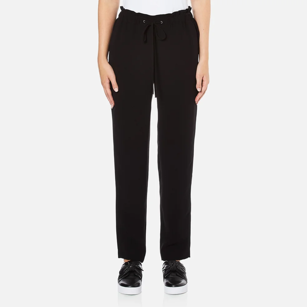 Theory Women's Tralpin Admiral Crepe Light Trousers - Black Image 1