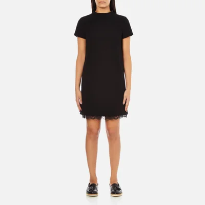 Theory Women's Jasneah Admiral Crepe Light Shift Dress with Lace - Black