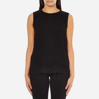 Theory Women's Alshvee Admiral Crepe Light Lace Top - Black