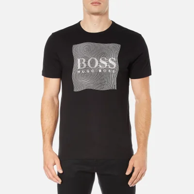 BOSS Green Men's Tee 8 Raised Print T-Shirt - Black