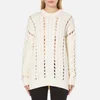Alexander Wang Women's Crew Neck Cable Long Sleeve Jumper with Intarsia Slits - Bone - Image 1