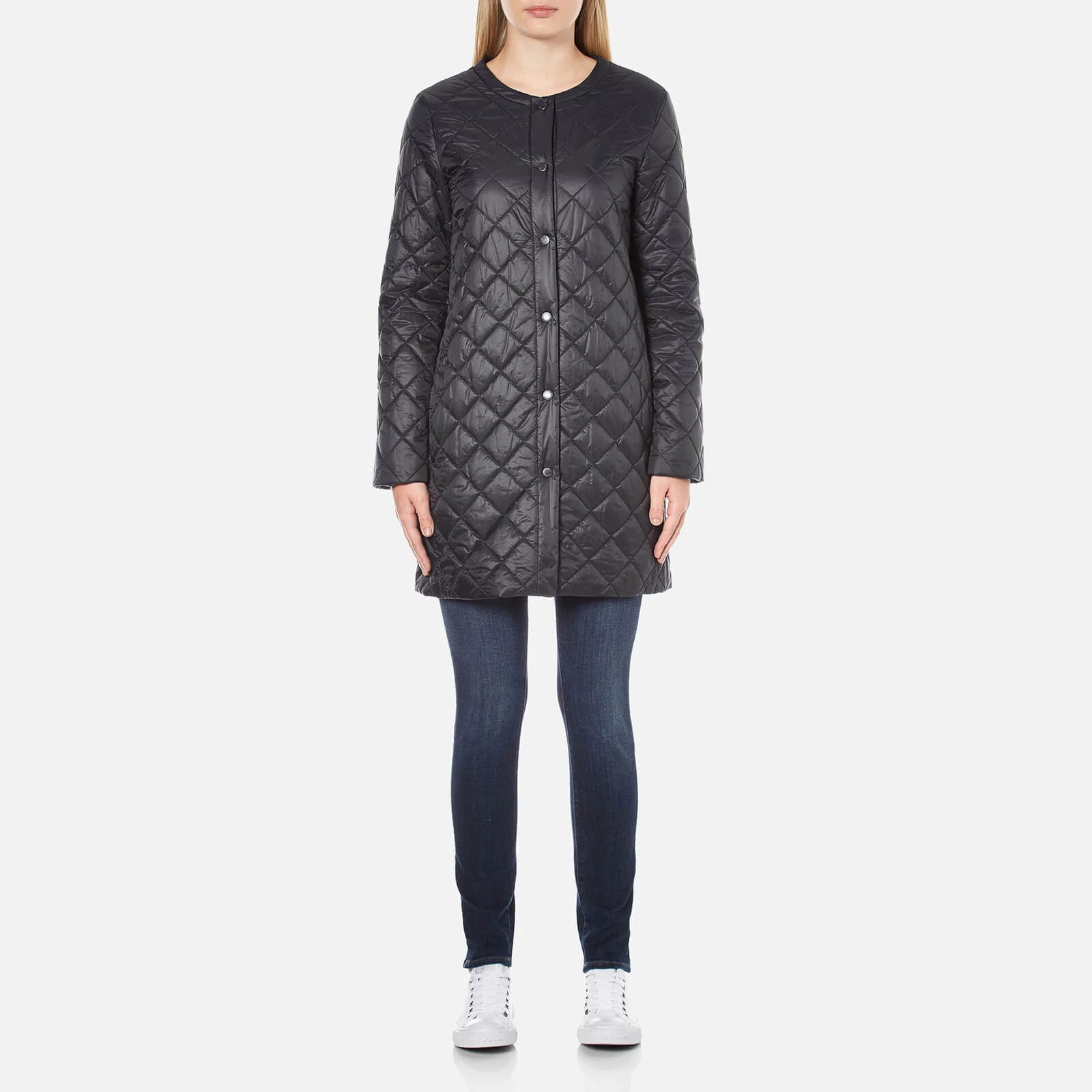 Barbour Women's Collarless Border Quilted Jacket - Black Image 1