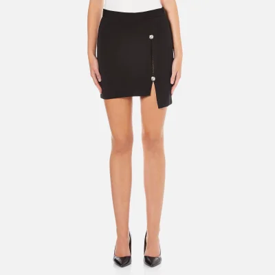 Versus Versace Women's Button Jersey Split Skirt - Black