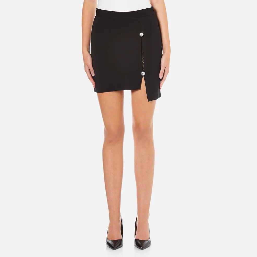 Versus Versace Women's Button Jersey Split Skirt - Black Image 1
