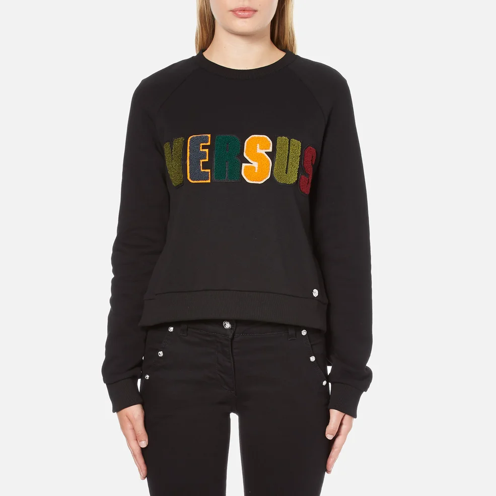 Versus Versace Women's Textured Logo Sweatshirt - Black Image 1