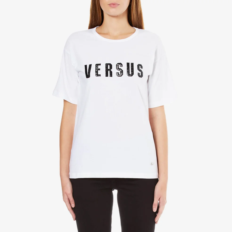 Versus Versace Women's Oversized Versus T-Shirt - White Image 1