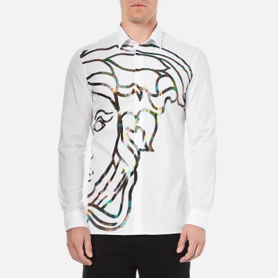 Versace Collection Men's Medusa Print Shirt - White