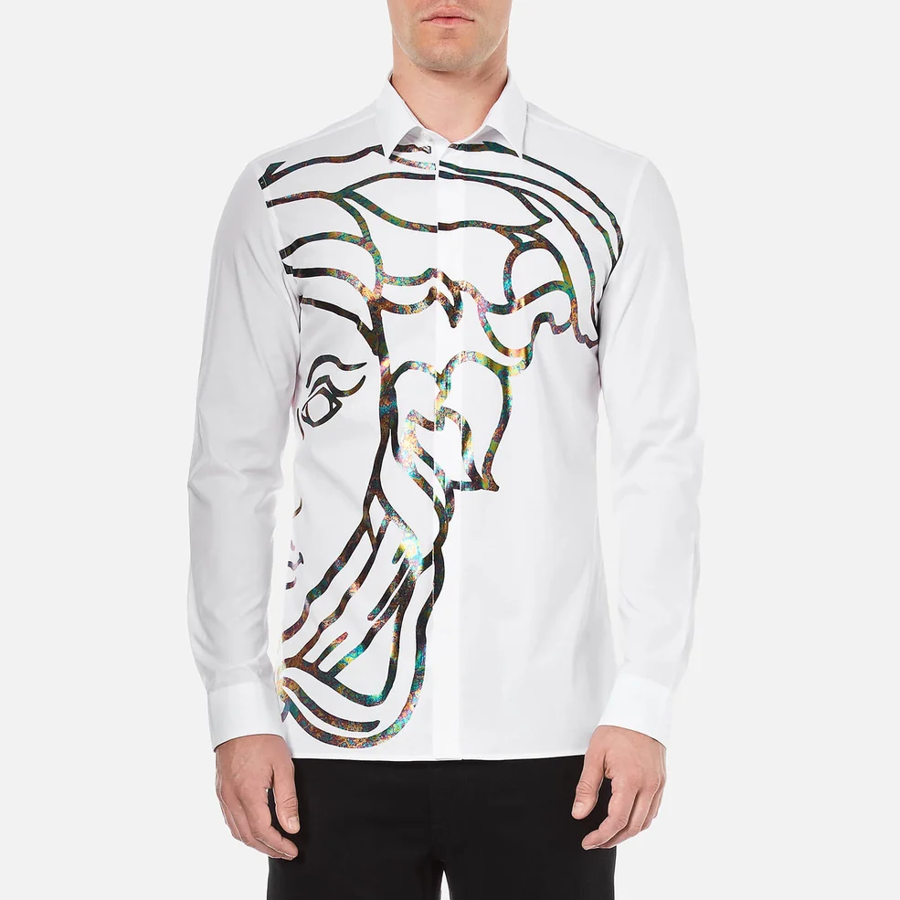 Versace Collection Men's Medusa Print Shirt - White Image 1