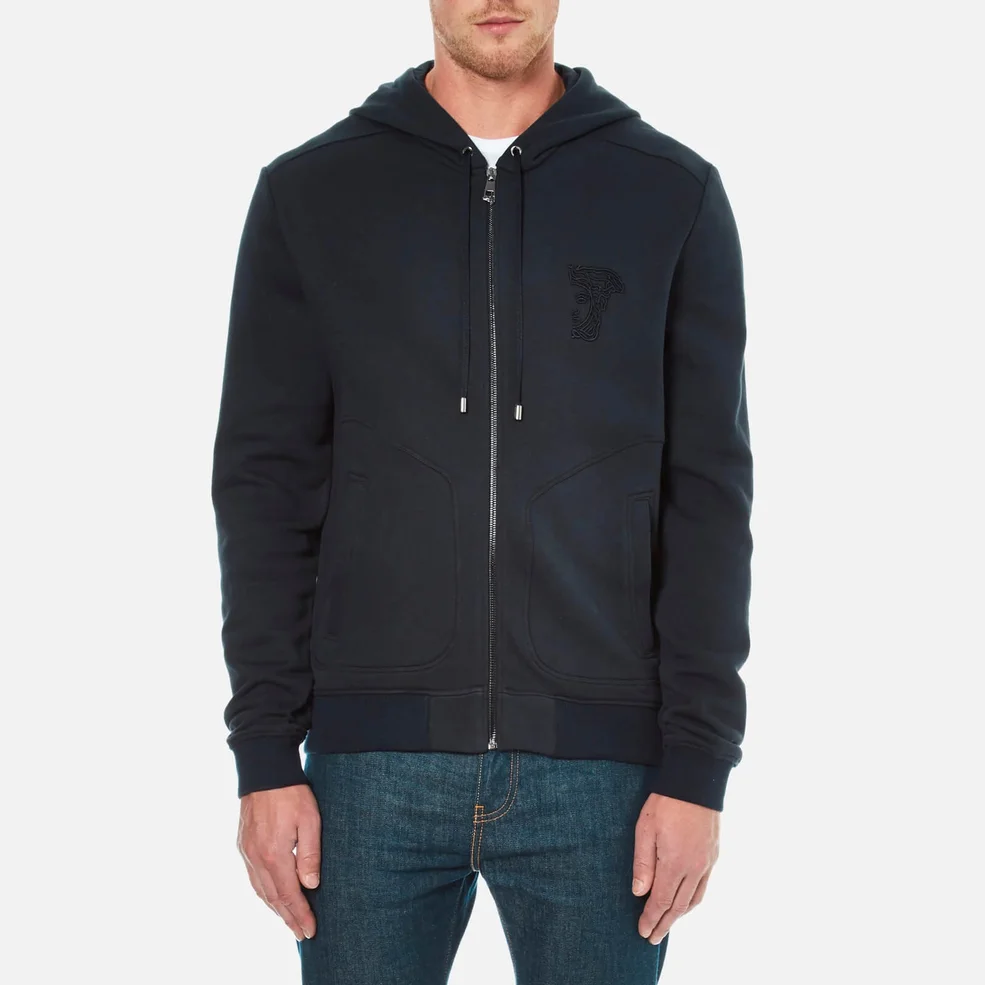 Versace Collection Men's Zipped Hoody - Blue Image 1