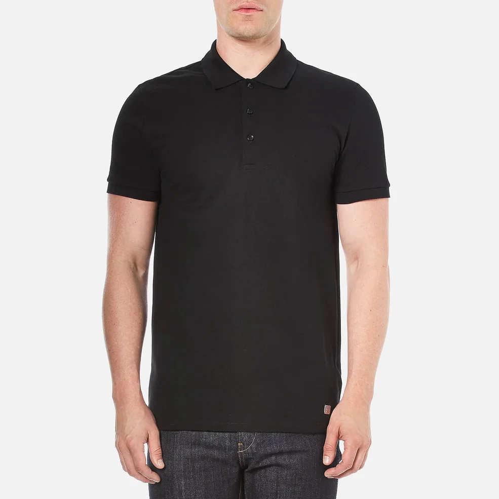 Versace Collection Men's Collar Detail Polo Shirt - Black Image 1