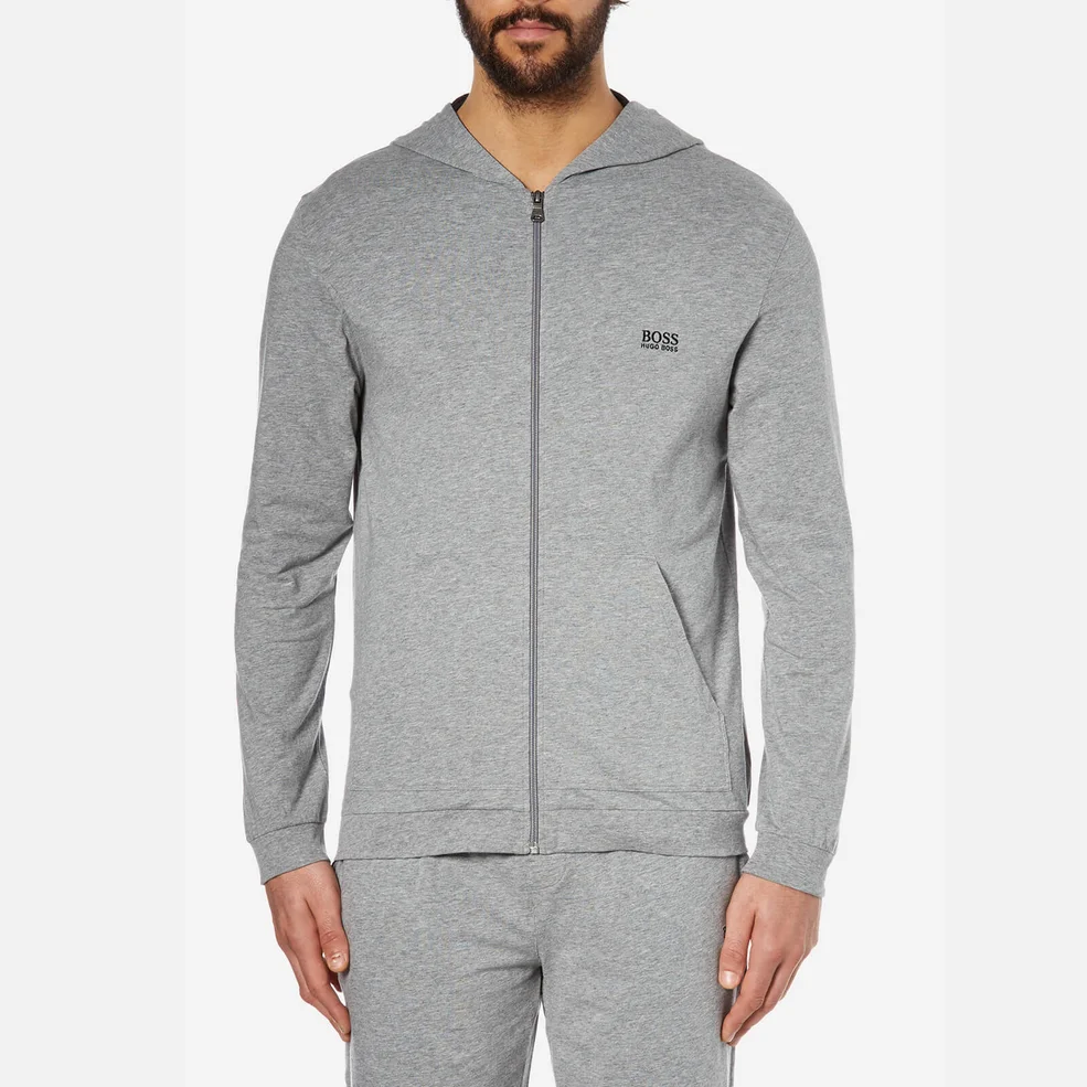 BOSS Hugo Boss Men's Hooded Zipped Sweatshirt - Grey Image 1