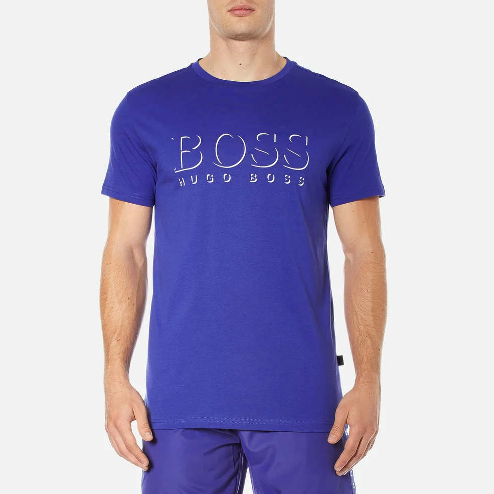 BOSS Hugo Boss Men's Large Logo T-Shirt - Medium Blue Image 1