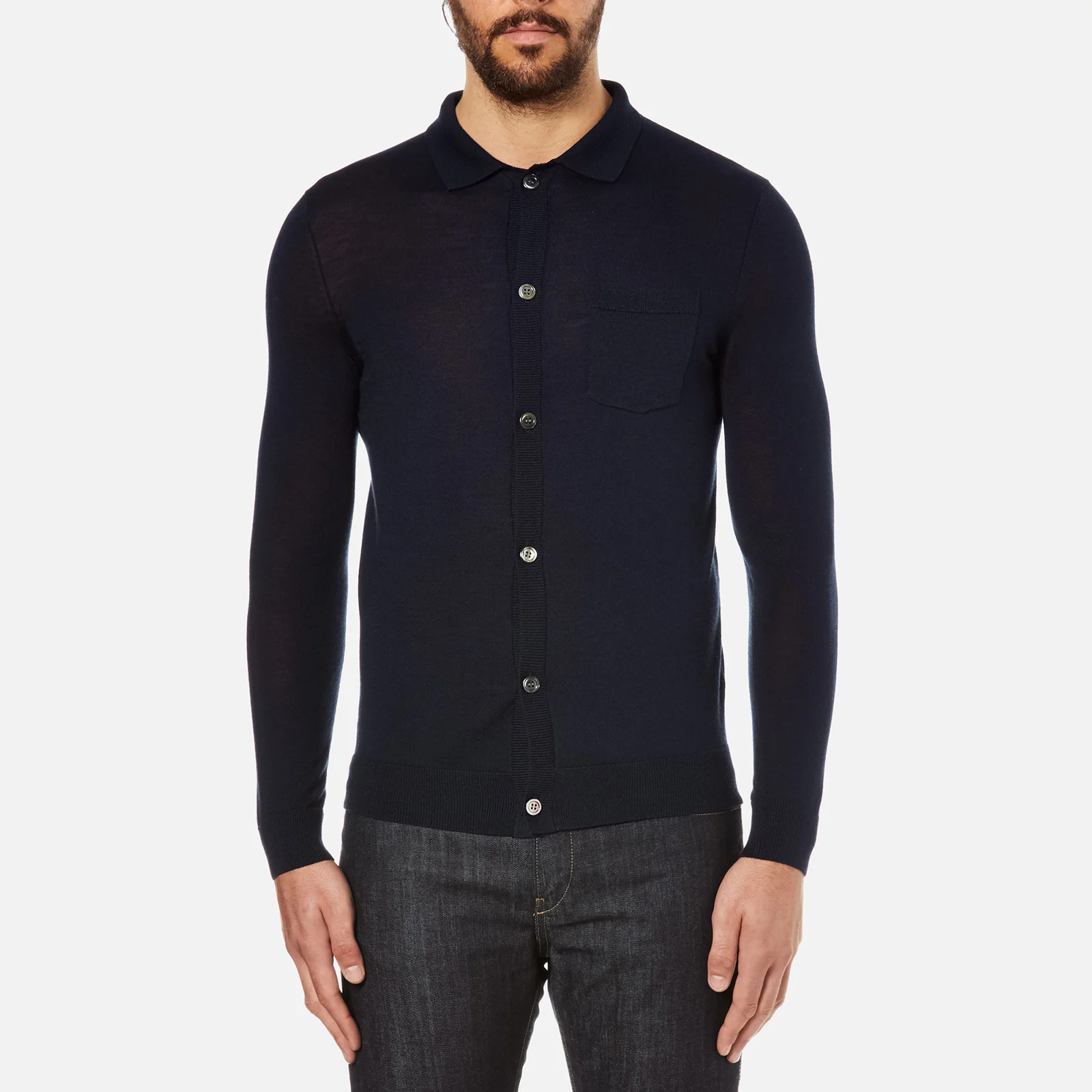 A.P.C. Men's Paolo Knitted Polo Shirt - Marine Image 1