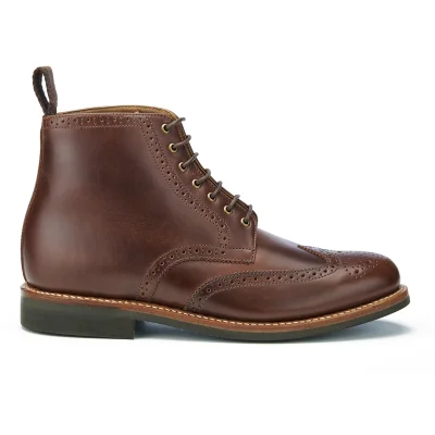 Grenson Men's Sharp Pull Up Leather Lace Up Boots - Chestnut