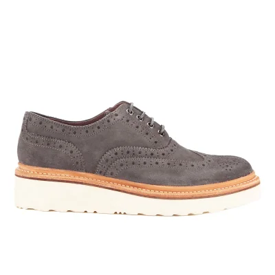 Grenson Women's Emily V Suede Brogues - Charcoal