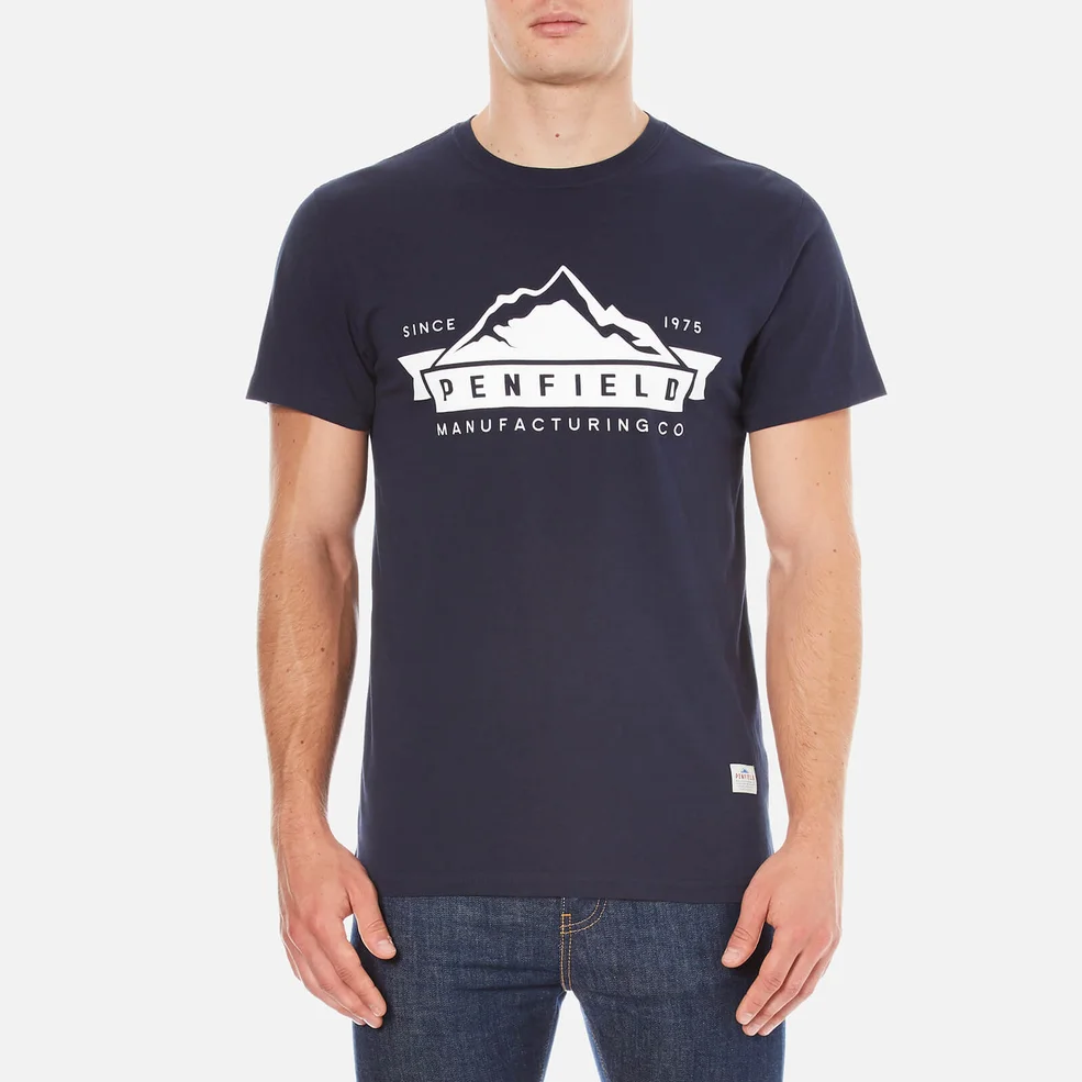 Penfield Men's Mountain Logo T-Shirt - Navy Image 1