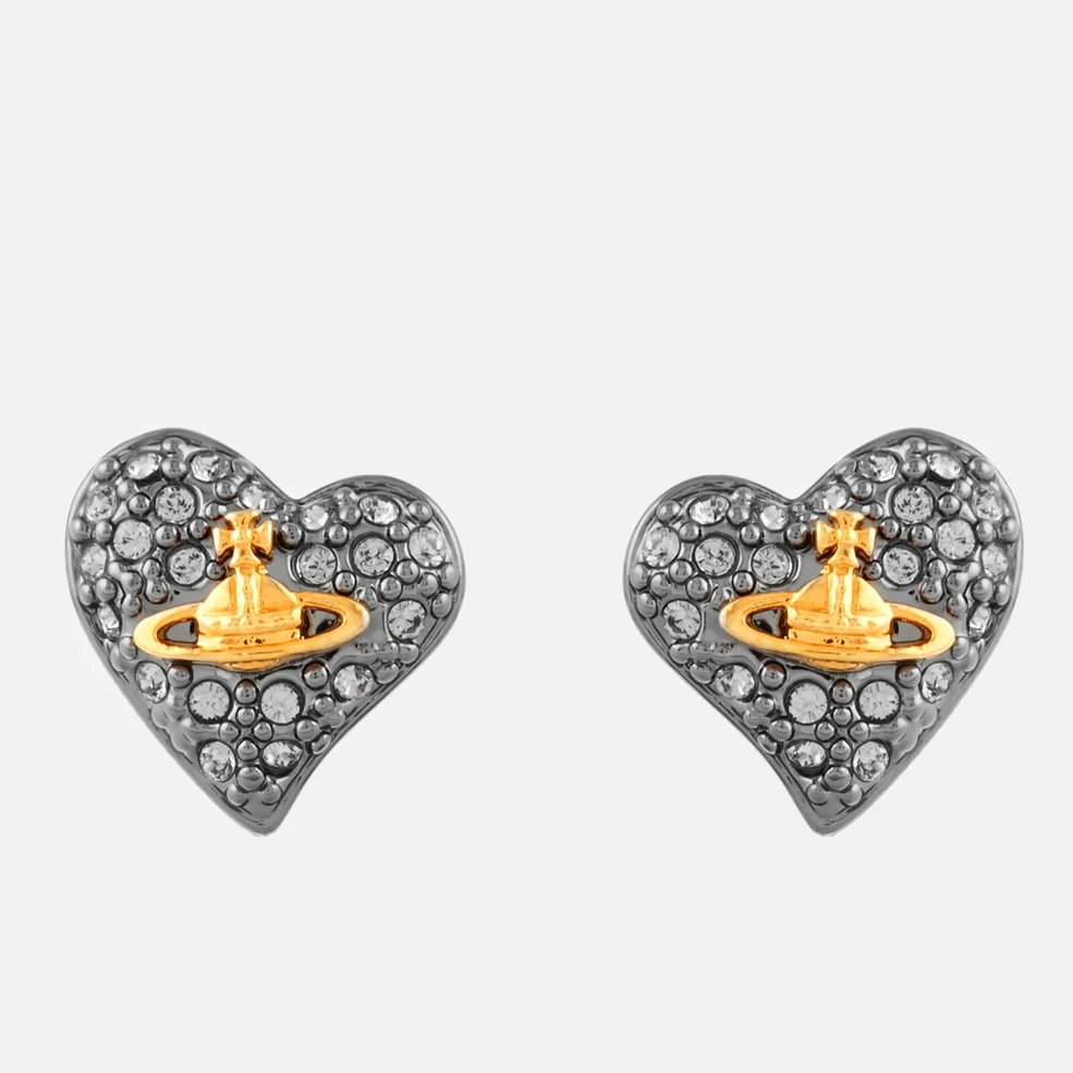Vivienne Westwood Jewellery Women's Tiny Diamante Heart Stud Earrings - Black Image 1