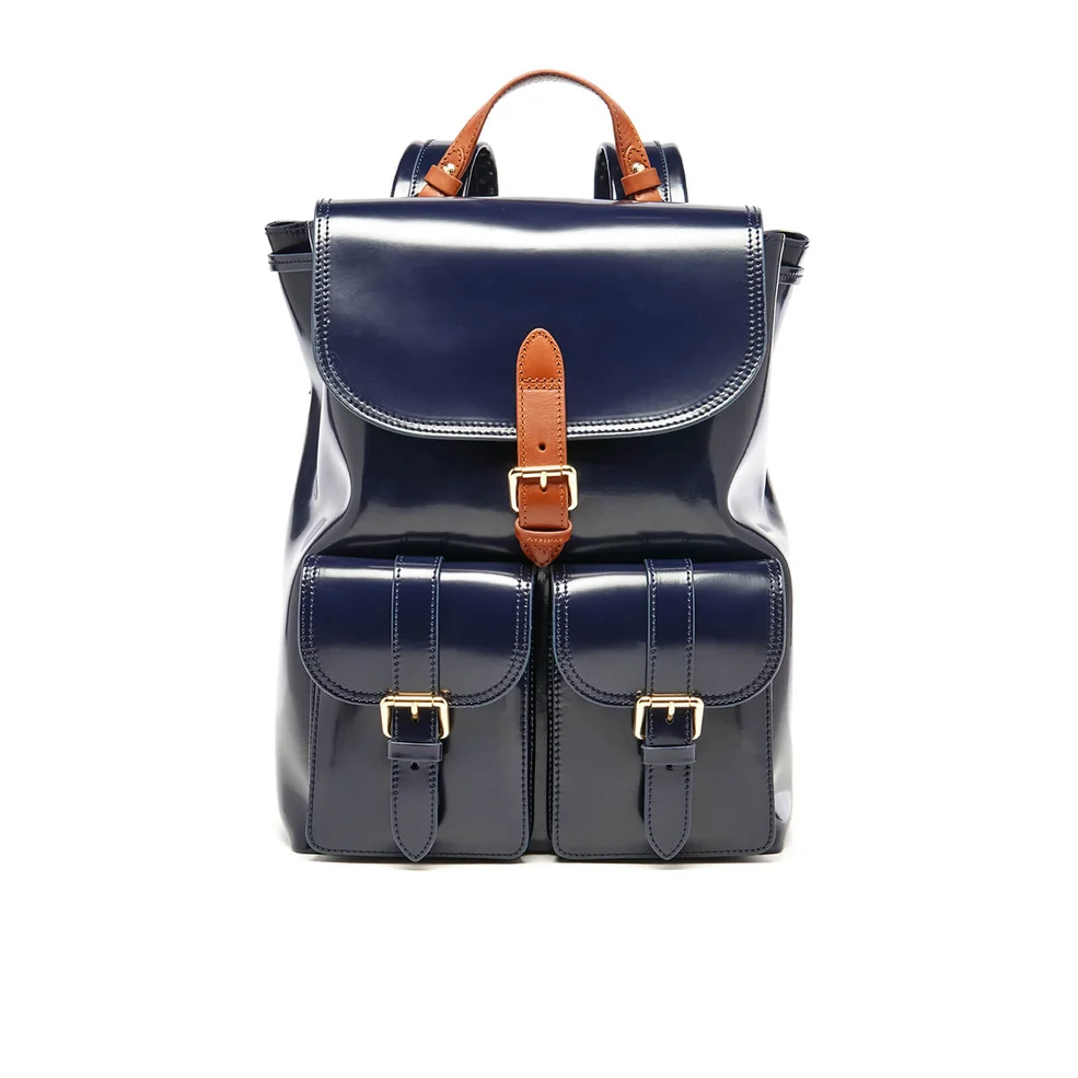 Aspinal of London Women's Oxford Backpack - Blue Moon/Tan Image 1