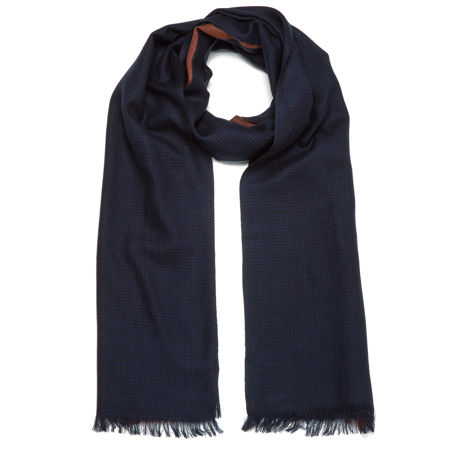 Paul Smith Accessories Men's Houndstooth Block Scarf - Navy Image 1