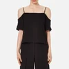 T by Alexander Wang Women's Poly Crepe off the Shoulder Top with Self Straps - Black - Image 1