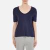 T by Alexander Wang Women's Classic Cropped T-Shirt with Chest Pocket - Marine - Image 1