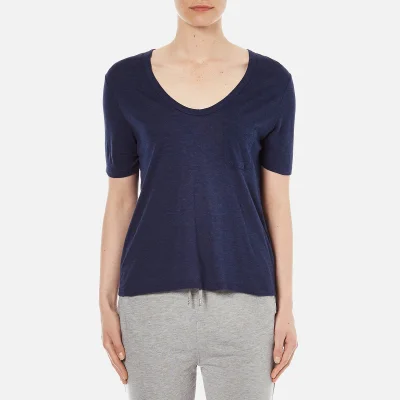 T by Alexander Wang Women's Classic Cropped T-Shirt with Chest Pocket - Marine