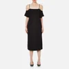 T by Alexander Wang Women's Poly Crepe off the Shoulder Dress with Self Straps - Black - Image 1