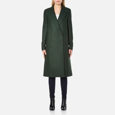 PS by Paul Smith Women's Double Breasted Wool Cashmere Coat - Green
