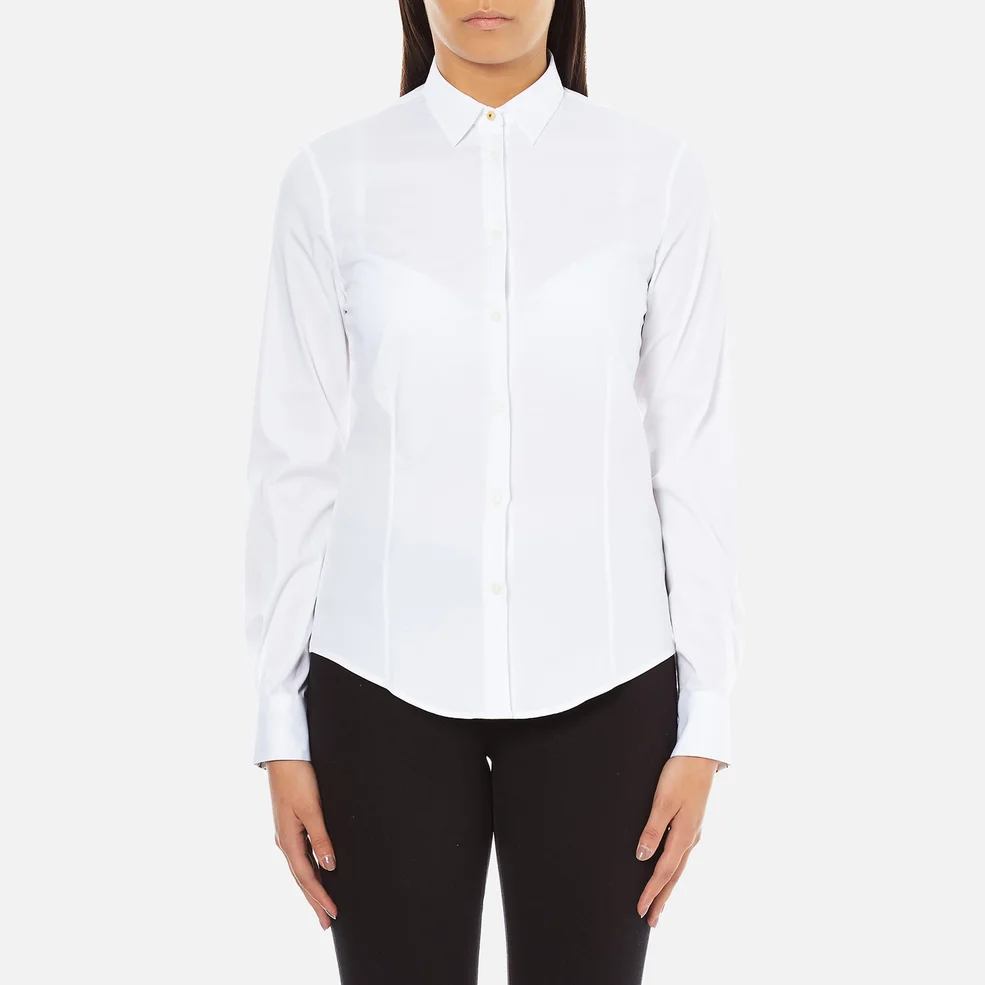 PS by Paul Smith Women's White Classic Shirt with Spot Cuff - White Image 1