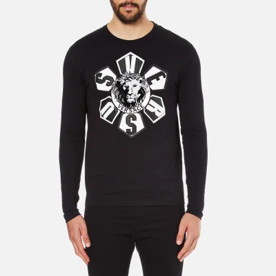 Versus Versace Men's Large Logo Long Sleeve T-Shirt - Black