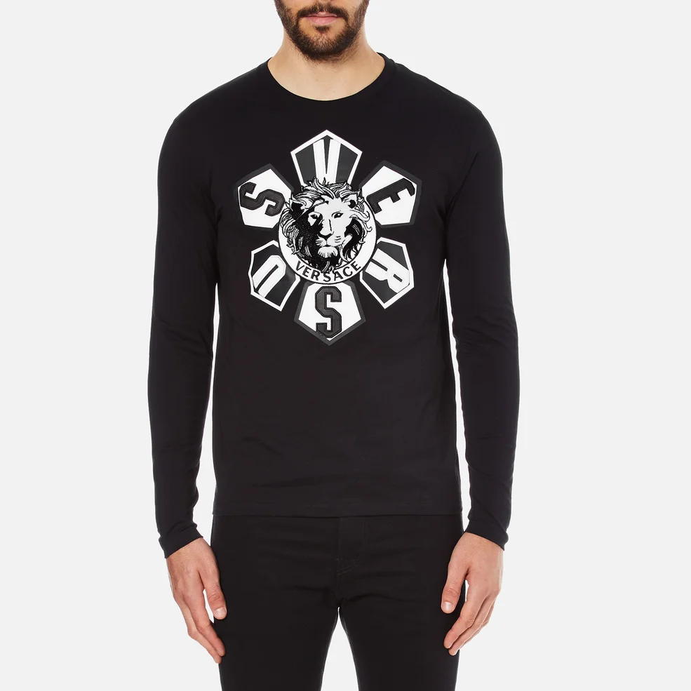 Versus Versace Men's Large Logo Long Sleeve T-Shirt - Black Image 1