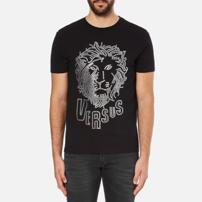 Versus Versace Men's Large Lion Logo T-Shirt - Black Stampa