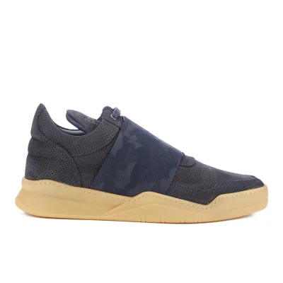 Filling Pieces Men's Perforated Elastic Low Top Trainers - Navy